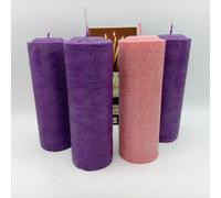 4 candele a ceri Avvento per Natale colori liturgici diametro 67 h200mm