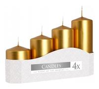4 candele a colonna, oro, 50 mm di diametro.