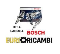 4 CANDELE BOSCH FIAT PANDA 169 GRANDE PUNTO MITO 500 YPSILON 600 1.2 BENZINA