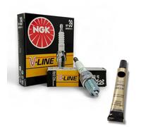 4 candele di accensione V-Line di NGK adatte per Toyota MR2 1.8 103 kW anno di costruzione 1999 - 2007 + grasso di rame