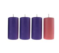 4 Candele per l'Avvento Ø 7 cm h. 15 cm - Misura grande per allestimento Altare dell'Avvento - Made in Italy - Cereria Di Giorgio