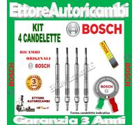 4 CANDELETTE BOSCH BMW SERIE 3 (E36) 318D 1.7D 66KW 1994->2000 NUOVE 0250201027