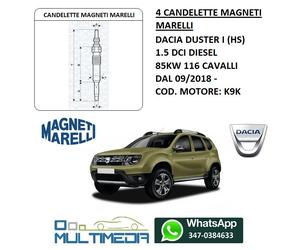 4 CANDELETTE MAGNETI MARELLI DACIA DUSTER I 1.5 DCI DIESEL 85KW 116 CV CAVALLI