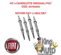 4 CANDELETTE ORIGINALI FIAT GRANDE PUNTO PANDA 500 1.3 MULTIJET 0250203002