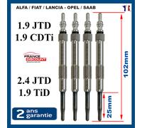 4 Candelette Per SAAB 9-3 2004-2015 1.9 TID 120CV Aluminium M10x100 102mm 11V
