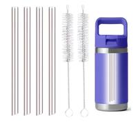 4 cannucce in metallo per bottiglie d'acqua Yeti Rambler Jr. 350 ml, cannucce di ricambio riutilizzabili in acciaio inossidabile con 2 spazzole per la pulizia compatibili con bottiglie Yeti Rambler Jr