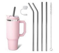 4 cannucce lunghe in acciaio inox 304, 30 cm, riutilizzabili, con spazzole per la pulizia, per bicchieri da 30/40 once, vetro e accessori Stanley Cup