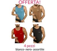 4 CANOTTE CANOTTIERE KAPPA K1325 COLORATO 100% COTONE SPALLA LARGA VOGATORE,