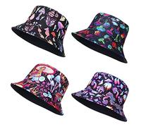 4 Cappelli da Pescatore Reversibili a Fungo per Donna Uomo Adolescente Cappello da Sole Cappelli alla Pescatora Estivi da Spiaggia per Festival Vestiti da Rave Viaggi Pesca Escursionismo
