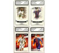 4 Card Lotto Cristiano Ronaldo & Lionel Messi 2020 Foglia Hype Grado Gem-Mt 10