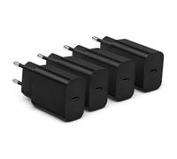 4 Caricatori USB-C 25W PD 3.0 Ricarica Rapida compatibile con iPhone 16/15/14/13/12,Samsung Galaxy S24/S23/S22/S21,Xiaomi,Huawei,Pixel,Oppo,OnePlus, Realme, iPad, Tablet Presa EU Neri