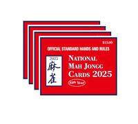 4 carte delle regole del Mahjong, 2025 stampa ufficiale grande Mahjong standard mani e regole, facile da leggere riferimento strategico