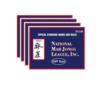 4 carte delle regole del Mahjong, 2025 stampa ufficiale grande Mahjong standard mani e regole, facile da leggere riferimento strategico