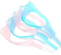 4 cartoncini per ciglia, 3 in 1, riutilizzabili, in plastica, per mascara, piegaciglia, pettine, trucco, cosmetici, strumenti per donne (rosa, blu)