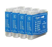 4 cartucce di inchiostro ciano per sostituire Brother LC970C e LC1000C compatibili/non OEM per stampanti Brother DCP, MFC e FAX, ad alta capacità
