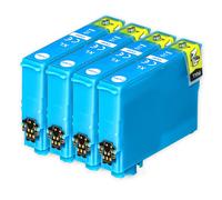 4 Cartucce di Inchiostro Ciano XL per Epson WorkForce WF-2810DWF & WF-2830DWF