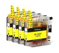 Go Inks Cartucce Gialle compatibili LC123Y per Brother DCP-J4110DW MFC-J4610DW MFC-J6720DW 4 pezzi