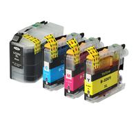 4 cartucce di inchiostro multicolore sostituisce Brother LC22UY, LC-22UY + chip