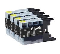 4 cartucce di inchiostro nero Go per sostituire Brother LC1240Bk compatibili/non OEM per stampanti Brother DCP e MFC, capacità standard