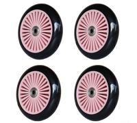 4 Caster in Poliuretano 120mm con Cuscinetti ABEC-7(pink) | Materiale PU elastico, scorrimento fluido, resistenza all'usura, ideale per interni, per silenzio garantito