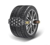 4 catene da neve per auto, con struttura a chiodo in acciaio e fibbie a cricchetto regolabili per stabilità e trazione degli pneumatici in condizioni di neve, ghiaccio e fango (nero)