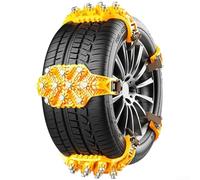 4 catene da neve per ruote per pneumatici con chiodo in acciaio e cricchetto regolabile per la massima trazione su strade coperte di neve e ghiaccio (giallo)