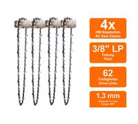 4 Catene Di Sega Adatte Per Solo By AL-KO EKS 621 | 45Cm 3/8Lp 62Tg 1,3Mm