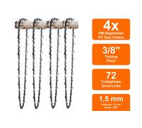 4 Catene Di Seghe VM Compatibili Con Castor CP-800 | 50 Cm 3/8 72TG 1,5Mm