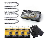 4 catene per motosega da 10 cm, 0,325 "LP 1,1 mm, 26 TG, catena per motoseghe con guanti di protezione e custodia, compatibile con Makita 1910V6-4 motoseghe DUC101/DUC101Z, ecc