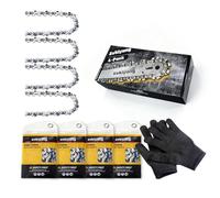 4 catene per motosega da 30 cm, 3/8 "LP 1,1 mm, 44 TG, catena per motosega, con guanti protettivi e custodia, compatibile con Stihl MS162 MSE170C MS194T Usw