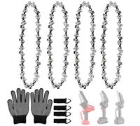 4 catene per sega, passo 1/4" LP, spessore 0,43", lama per motosega a basso ritorno, Include guanti e gancio,Adatte per barra da 4", 28 maglie di trasmissione Compatibili con Stihl GTA 26