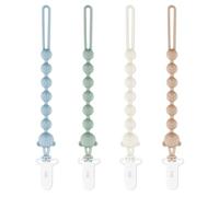 4 catenelle per ciuccio, in silicone, con clip regolabile per ciuccio, accessori per passeggino, seggioloni, biberon