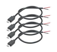 4 cavi corti Micro USB maschio a 2 pin, 30 cm, Micro USB per Open End Pigtail Power Cable Easy Soldering, 5 V/3 A Equipment Installed or Replace Repair DIY Cable