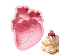 4-Cavity Human Heart Silicone Molder, 3D Brain Heart Resin Molds, 6,42 x 5,08 x 1,26 pollici Halloween Soap Clay Chocolate Jelly Budding Muffin Mold, Non-Stick Craft Tool for Baking and Party Supplies