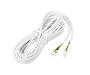 4 - Cavo di rame flessibile tondo, nucleo 25 m, sezione 0,3 mm², per di citofono video con videocitofono, cablaggio in PVC bianco isolato con terminali già collegati e 2