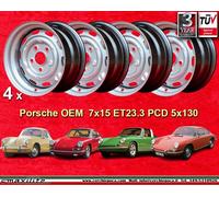 4 cerchi acciaio 7x15 ET23.3 Porsche 911 912 SC 914-6 Stahlfelgen steel wheels