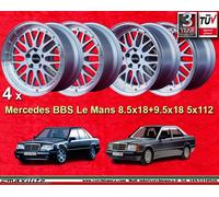 4 Cerchi BBS Le Mans style 8.5x18 ET25 /9.5x18 ET30 Mercedes W124 W201 wheels