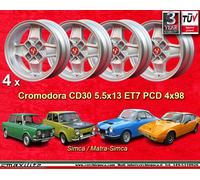4 Cerchi Cromodora CD30 5.5x13 Simca 1000 1200 Rallye Wheels Felge Jantes