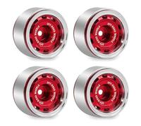 4 cerchi in alluminio da 1,8 cm, mozzo esagonale 21 x 11 mm, offset da 5 mm, parti di ricambio RC per AXIAL 1/30 SCX30 Ford Bronco Wrangler K10 Crawler RC auto (rosso)