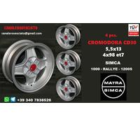 4 Cerchi in lega Cromodora CD30 Simca 1000 Rallye 1200 S felgen wheels jantes