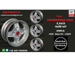 4 Cerchi in lega Cromodora CD30 Simca 1000 Rallye 1200 S felgen wheels jantes