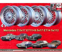 4 cerchi Mercedes RC90 7.5x17+8.5x17 W R107 W108 W109 W116 W123 W126 wheel Felge