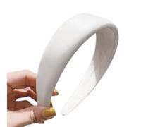 4 cerchietti in pelle, da donna, larghi, imbottiti, in poliuretano, per capelli, stile vintage, per trucchi, compleanni, feste, cura della pelle, colore bianco