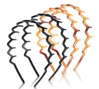 4 cerchietti per capelli a zig-zag, con denti di squalo, in plastica, ondulati a zig-zag, per donne, sport, attività all'aria aperta, tutti i giorni