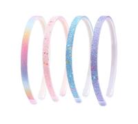 4 cerchietti per capelli con glitter per ragazze, fasce per capelli luccicanti con stelle scintillanti con denti antiscivolo, graziose fasce per capelli arcobaleno con coriandoli per ragazze e donne