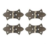 4 cerniere antiche 31 mm x 57 mm per scatole di legno, portagioie, armadi, cassetti, scatole di vino, cassette degli attrezzi e mobili vintage, ricambio (bronzo)