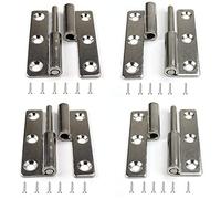 4 Cerniere da 7,6 cm Staccabili per Porta in Acciaio Inox - 2 per Mano Destra + 2 per Mancini