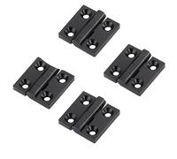 4 cerniere nere in lega di zinco, 50 x 50 mm, per telaio della porta, in alluminio, per profili di estrusione in alluminio 2020, 6 mm