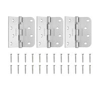 4 cerniere per porta 4" quadrate con 5/8" raggio, 8 fori (3 pezzi argento)
