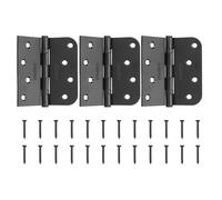 4 cerniere per porte 4\" quadrate con raggio 5/8\" e 8 fori (3 pezzi nero opaco)
